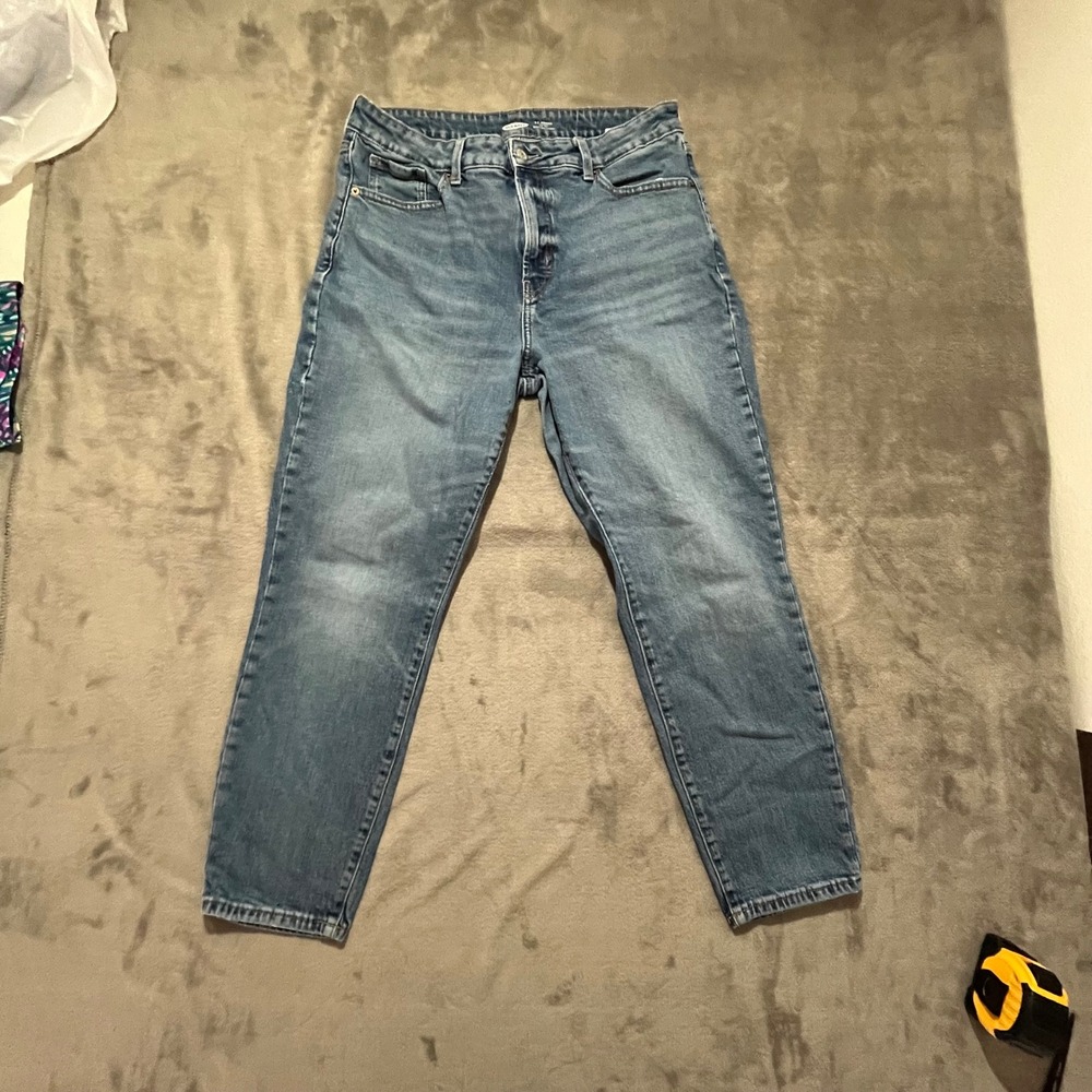 Old Navy OG Straight Jeans Womens 14 Blue Margarita High Rise Secret Slim Pocket